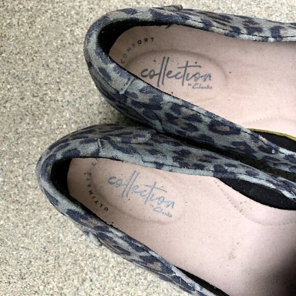 COLLECTION BY CLARKS Slip On Shoes Women's Size 7.5 Cheetah Grey Comfort​​​​ - Picture 7 of 8